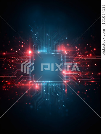 Technological circuit board light effect frame 131054152