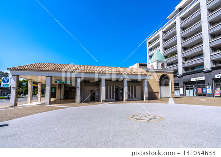 Yokohama cityscape, Japan, September 21st. View of Kitayamada Station on the Yokohama Municipal Subway Green Line. 131054633