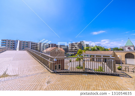 Yokohama cityscape, Japan, September 21st. View of Kitayamada Station on the Yokohama Municipal Subway Green Line. 131054635