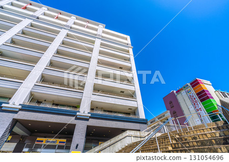 Yokohama cityscape, Japan, September 21st. View of Kitayamada Station on the Yokohama Municipal Subway Green Line. 131054696
