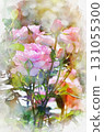 水彩花圖 131055300