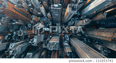 Aerial view of Manhattan new York background - Ai Generated 131055741