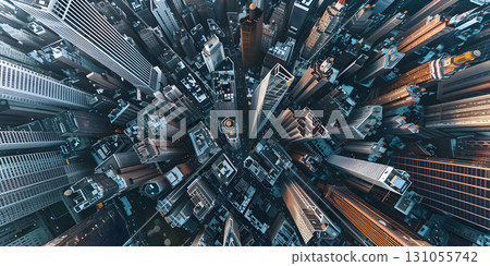 Aerial view of Manhattan new York background - Ai Generated Aerial view of Manhattan new York background - Ai Generated 131055742