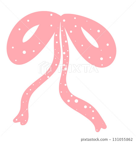 Cute pink bow with white polka dots Cute pink bow with white polka dots 131055862