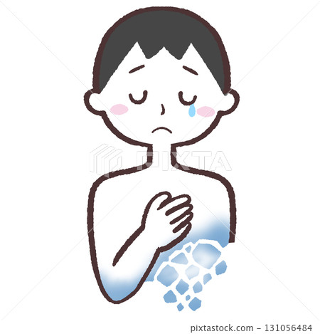 Illustration of a sad and fragile man 131056484