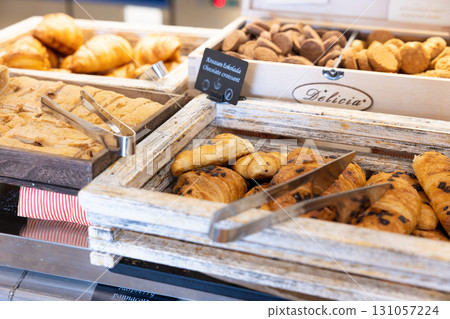 Delicious chocolate croissant 131057224