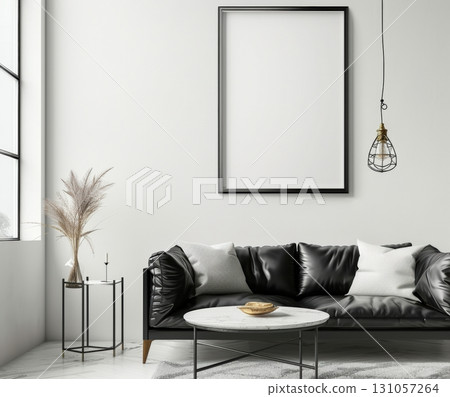 Modern living room interior mockup 131057264
