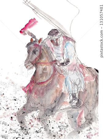 騎馬武士飛奔 131057481