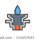Materials equipment for use in drainage work vector icon design. 131057643