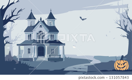 萬聖節之夜樹林裡的一座小城堡 131057843