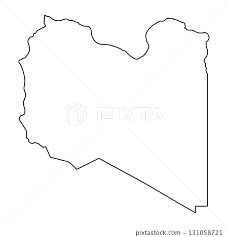 Simple Libya border silhouette for geography, education, and political design 131058721