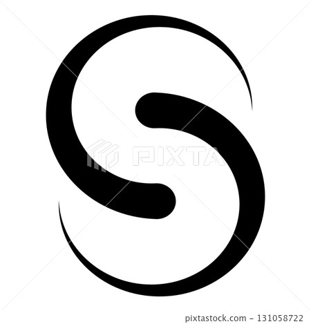 Yin yang letter S shape, curved symmetrical logo design element Yin yang letter S shape, curved symmetrical logo design element 131058722