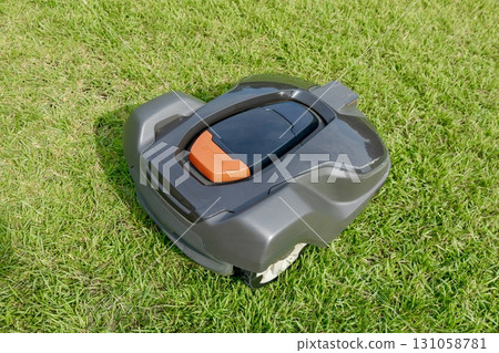 正在運作的機器人割草機 正在運作的機器人割草機 131058781