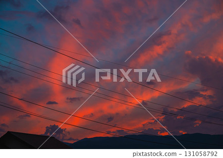 Late summer sunset sky 131058792