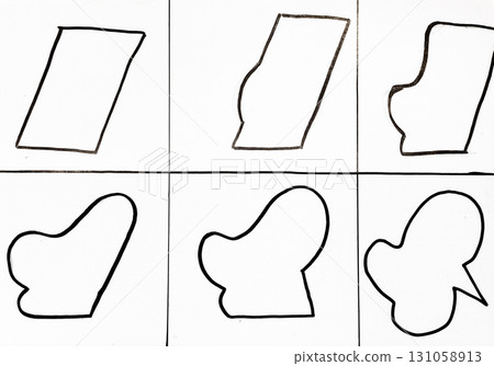 hand-drawn sequences of changes of abstract object 131058913