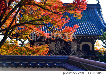 秋葉環繞的吉峰寺山門 131059050