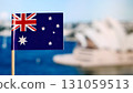 Australia flag selective focus with copy space 131059513