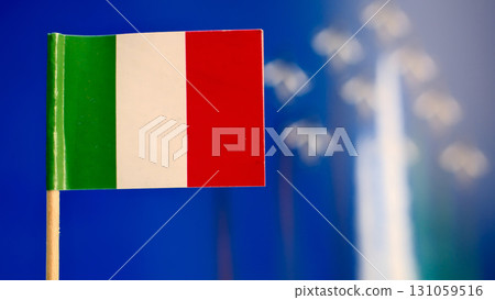 Italy flag selective focus with copy space 131059516