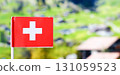 Switzerland flag selective focus with copy space 131059523
