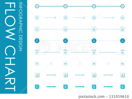 Set of flow chart infographics Set of flow chart infographics 131059618
