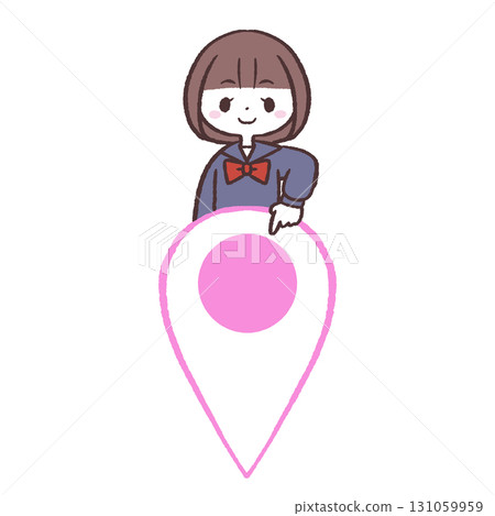 Female student position icon illustration Female student position icon illustration 131059959