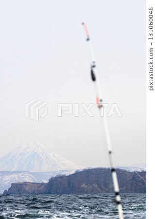 view of Koryaksky Sopka in fishing in Avacha bay 131060048