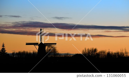Winter Silhouette Windmill 131060055