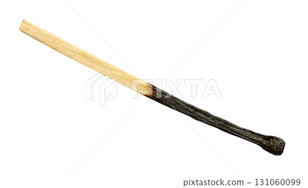 half-burnt household wooden match isolated 131060099