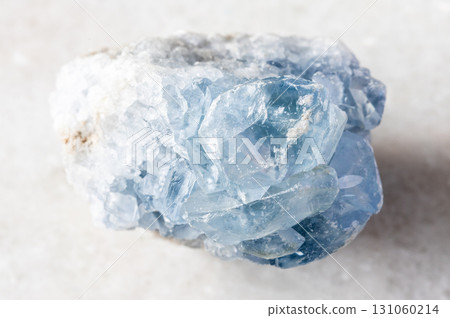 sample of raw celestite mineral on white marble sample of raw celestite mineral on white marble 131060214