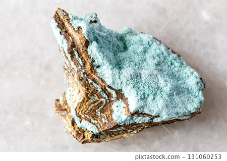 sample of rough aurichalcite mineral on white 131060253