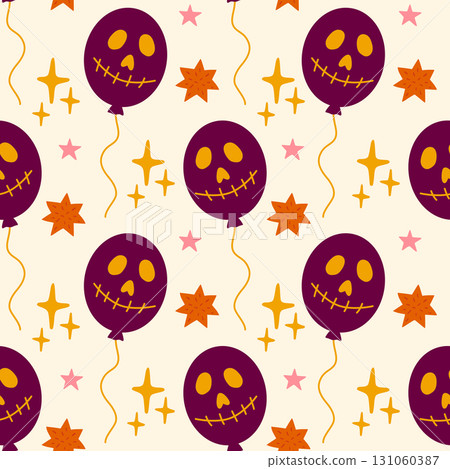 Halloween seamless pattern with balloons. 131060387