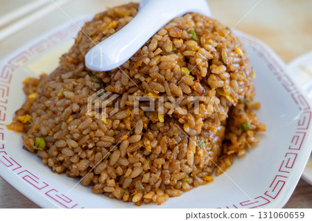 Very delicious fried rice from Japanese town Chinese restaurant Very delicious fried rice from Japanese town Chinese restaurant 131060659