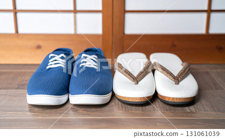 Traditional Japanese Footwear: Getabaki & Canvas Shoes by Entrance 131061039
