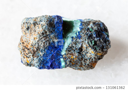 rough azurite and malachite mineral on white 131061362