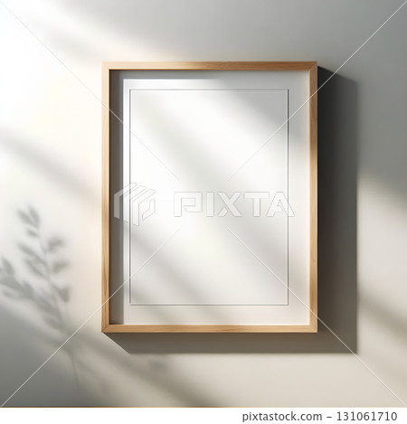 Window light shining on display frame hanging painting blank mockup template, home decoration, furnishings, layout, painting design advertising banner poster leaflet material picture 131061710