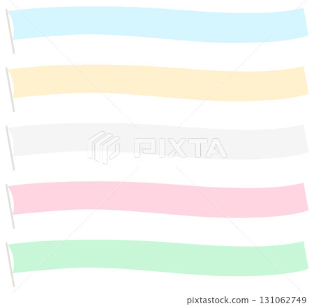 Long flag caption frame set in colorful pastel colors 131062749
