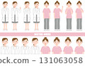 Medical professionals and female doctors in various poses 131063058