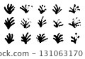 Set of black leaves drawn with dry brush, tree branches drawn with ink, field with flowers, background with grunge flowers and leaves, black stems with various flowers, blots in the form of leaves 131063170
