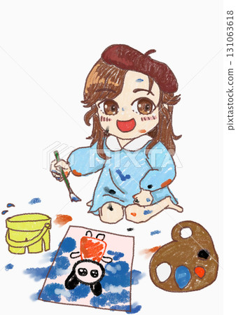 藝術之秋:女孩的繪畫 藝術之秋:女孩的繪畫 131063618