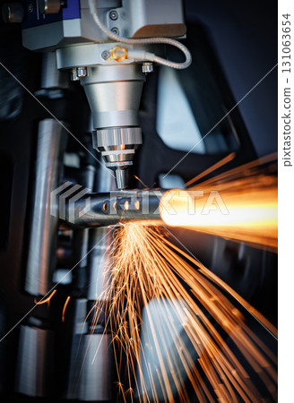 CNC Laser and gas cutting of metal, modern industrial technology. CNC Laser and gas cutting of metal, modern industrial technology. 131063654