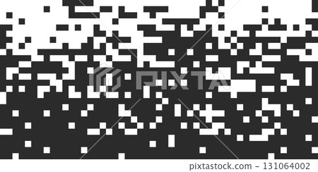 Disintegration pixel white black grain noise, fade halftone effect, disperse dot work, Dispersed background mosaic pixel grid.  131064002