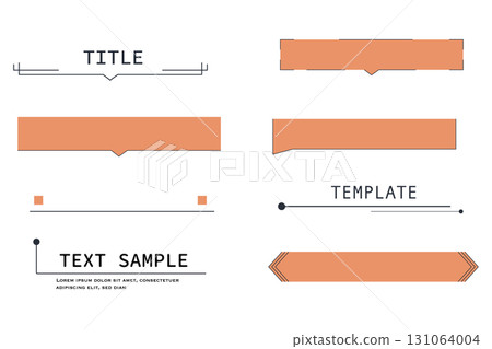Text box set callout tech line texbox frame, border. Modern simple title bar, templates, modern banners of lower third 131064004