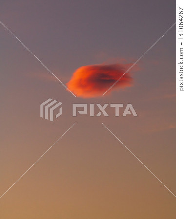 Red sunset sky with one cloud Red sunset sky with one cloud 131064267