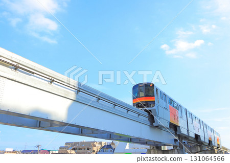 Scenery of the Tama Toshi Monorail in Tachikawa, Tokyo Scenery of the Tama Toshi Monorail in Tachikawa, Tokyo 131064566