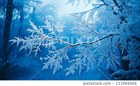 Frozen leaves, Generative AI, AI images 131064808