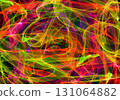 abstract pattern on black background multicolored lines in motion green and red 131064882