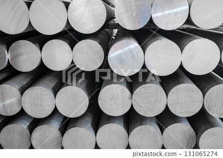 Stack of Metal Rods in Warehouse Stack of Metal Rods in Warehouse 131065274