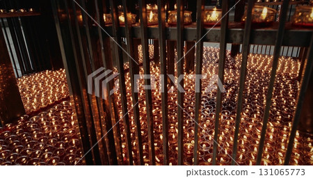Chengdu, Sichuan, China. Religious Ritual In Temple. Many Oil Lamps Burning At Wenshu Monastery Buddhist Temple. Many Lit Candles In Buddhist Temple. Concept For Faith, Religion And Spirituality Chengdu, Sichuan, China. Religious Ritual In Temple. Many Oil Lamps Burning At Wenshu Monastery Buddhist Temple. Many Lit Candles In Buddhist Temple. Concept For Faith, Religion And Spirituality 131065773