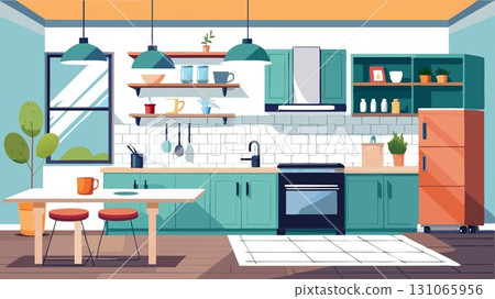 The kitchen setting provides a familiar yet emotionally charged context for this scene. 131065956