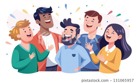 Laughter and cheerful conversation fill the air, enhancing the convivial mood. Laughter and cheerful conversation fill the air, enhancing the convivial mood. 131065957